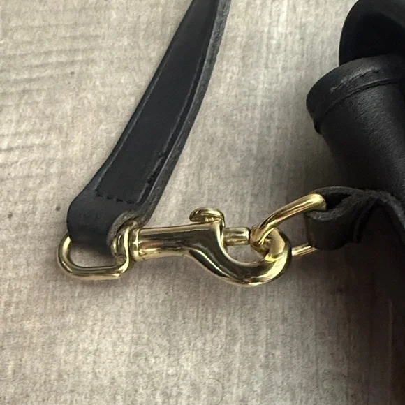 Coach Vintage Black Leather Court Bag